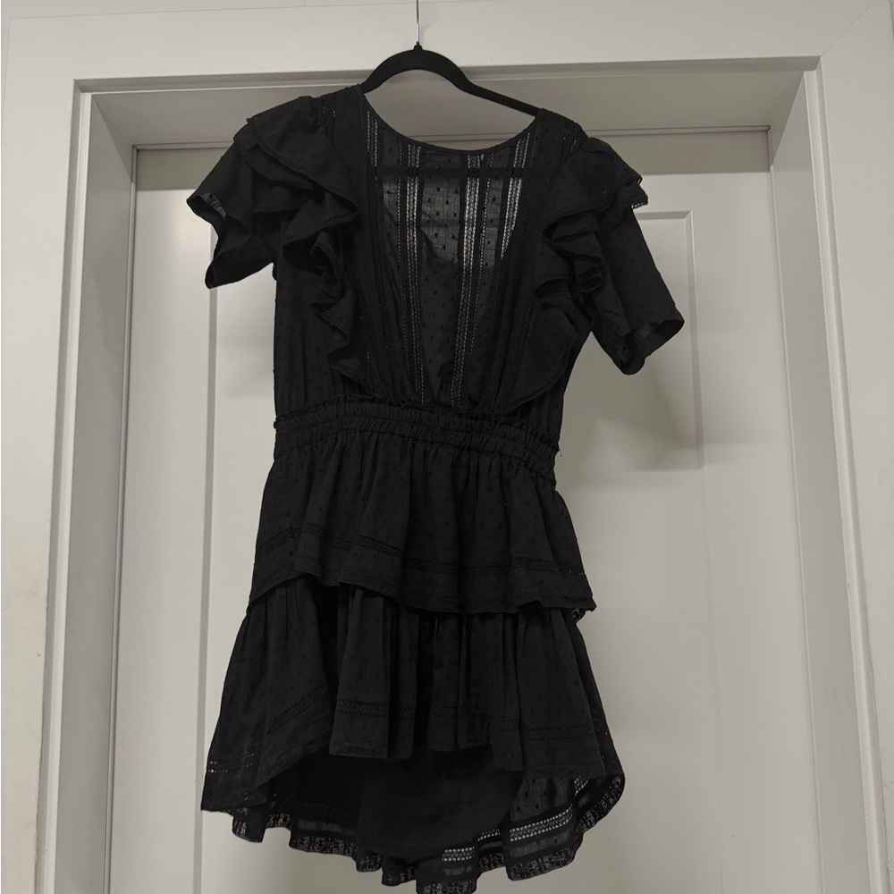 Love shack fancy Black Natasha Heritage Mini Dress